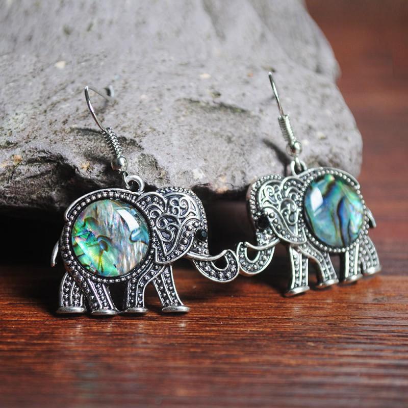 Vintage Style Animal Motif Shell Earrings Women Alloy Studs Boho Chic Ear Jewelry