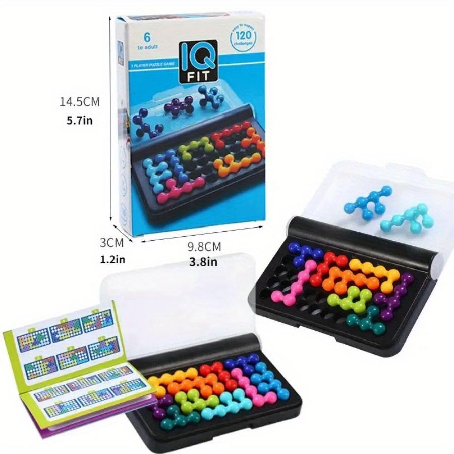 Kids IQ Toy 120 Challenges Fit 3D Puzzle Board Games Skill-Building Brain Game with Portable Case Toys Children Xmas Gift
