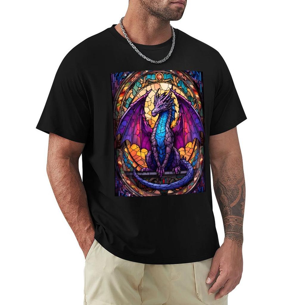 Purple Drakonar Dragon Tshirt Casual Loose Fit Summer Tee Shirt