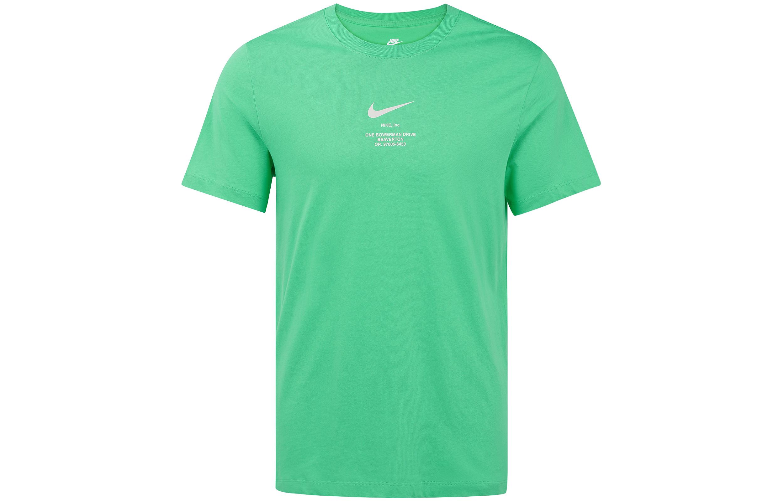 

Nike T Shirts Men s Green Crew Neck Moderate Straight Fit DZ2882-363 S