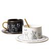 Cartoon Cat Shaped Tea Cup and Saucer Spoon Set Ceramic Coffee Cup Mug With Golden Handle 200ML Nordic Porcelain Coffee Mug