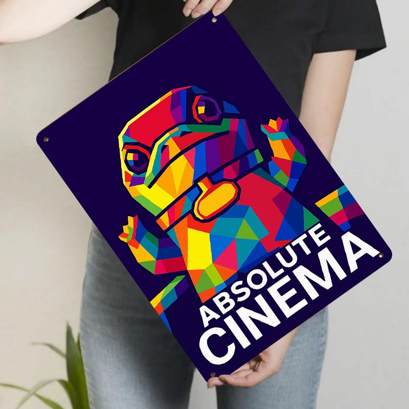 

Geometric Colorful Frog Metal Tin Sign Creative Cartoon Anime Art Wall Decor Modern Living Room Hanging Ornament 20x30cm（7.8x11.8inch）