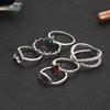 New Love Scallop Cross Openable Diamond Set Ring 6-Piece Combination Joint Ring