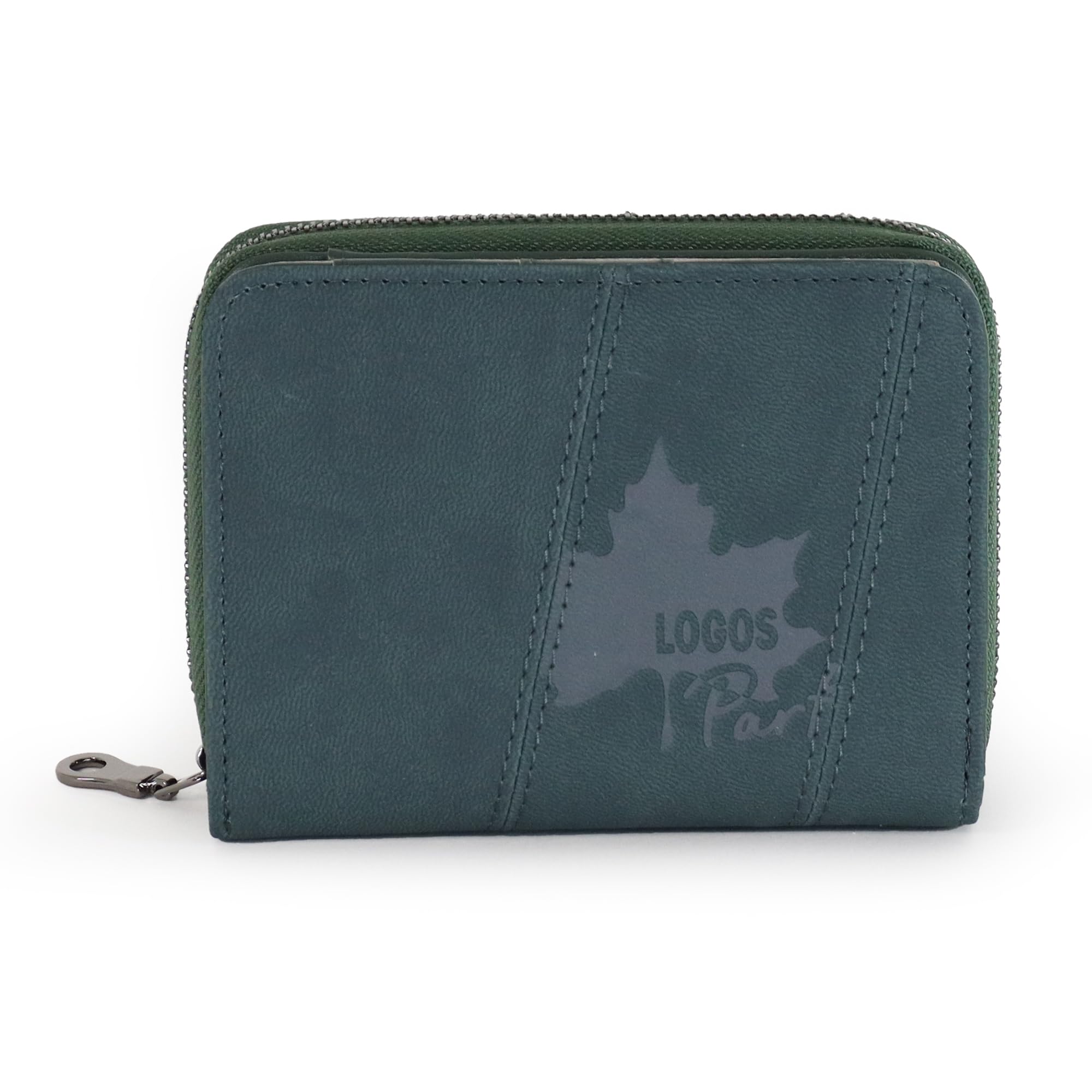 

Logo Spark Men s Bifold Wallet with Zip-Around Closure, Slim Design, Embossed Design, Green