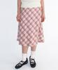 Ames Worldwide Grace Flared Midi Skirt Pink