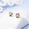 Aurora Crystal Sugar Cube Earrings - Colorful and Trendy Women's Accessories