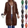 Giacca casual da donna alla moda a maniche lunghe e vestibilità ampia con felpa con cappuccio e cerniera