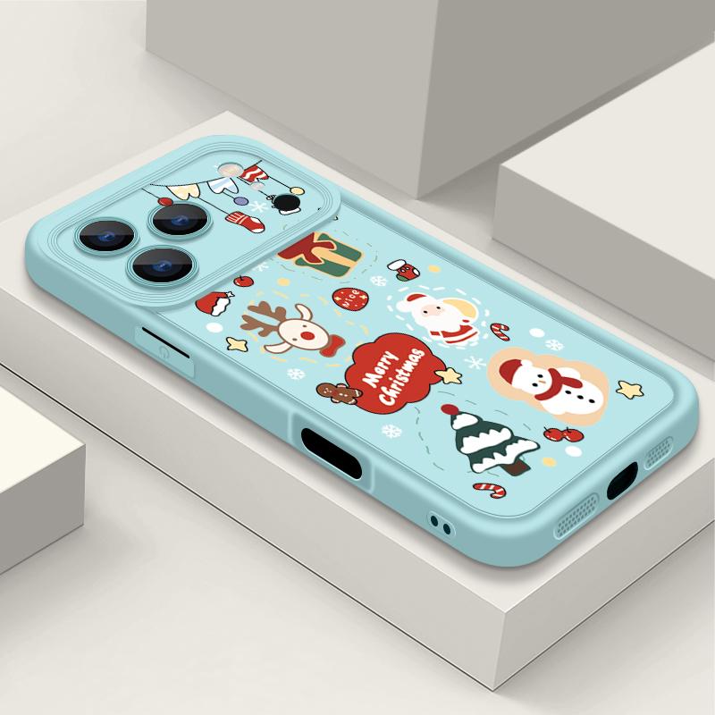 Stöttåligt Mjukt TPU Silikon Telefonskal Funda För iPhone 17 Air 16e 16 15 14 Pro Max 13 17 Pro Max 17 Pro 17 Sött Julmönster Skal