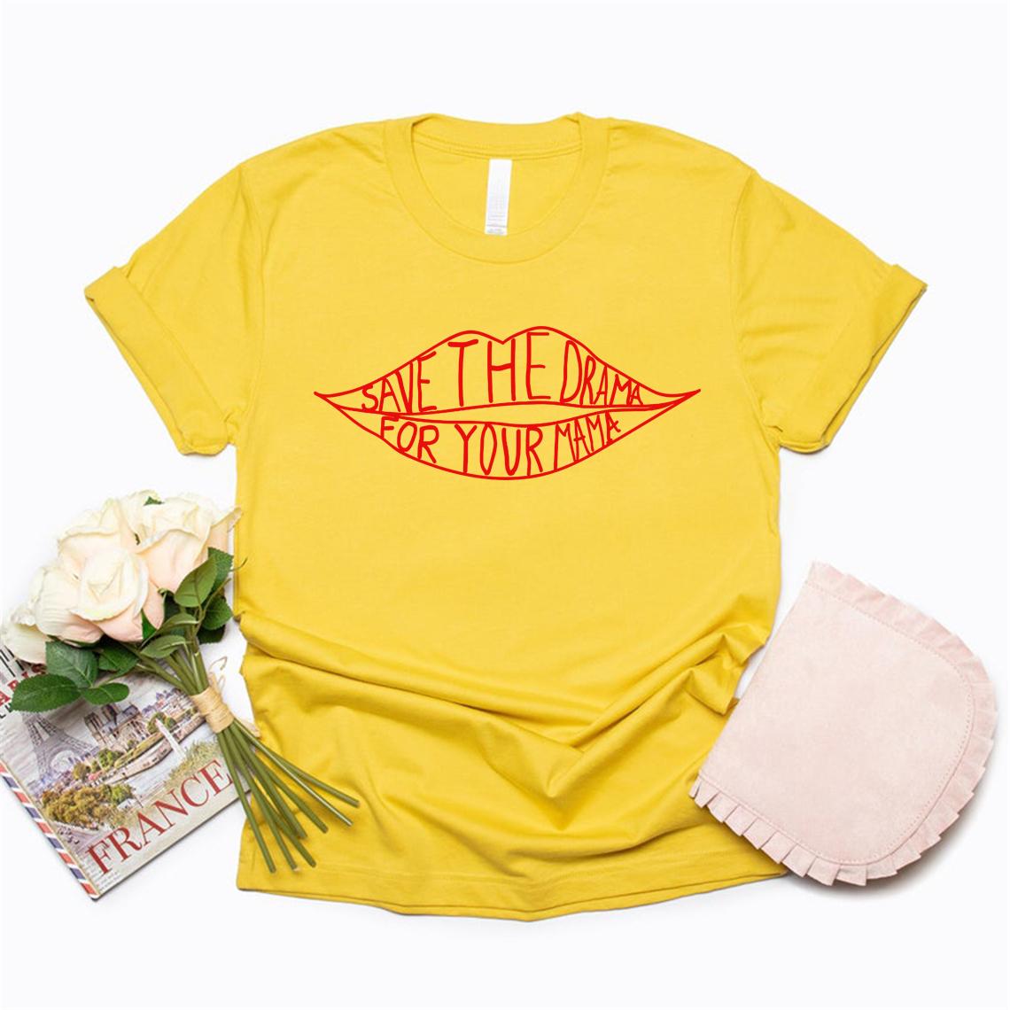 

Save The Drama for Your Mama Футболка Friends Tv Show Rachel Green T-Shirt Жіночі футболки з зображенням Подарунок до Дня матері M жовтий