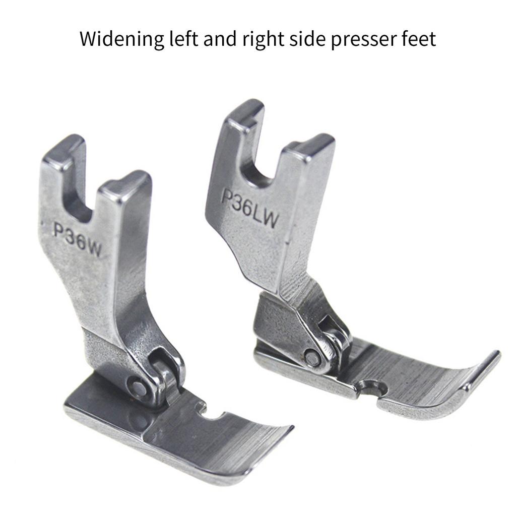 2Pcs Heavy Duty Flatbed Presser Foot Multifunctional Sewing Presser Foot for Thin/Thick Fabric Leather Left OR Right