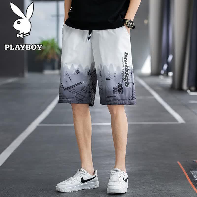 PLAYBOY Men s Summer Quick-Dry Breathable Casual Sports Shorts M