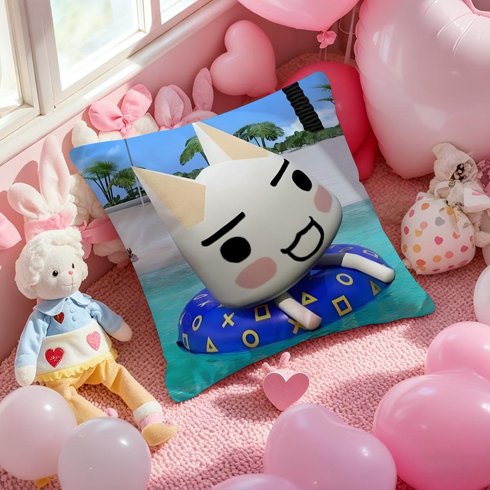 L-Lnoue T-Toro Cute Cushion Cover Pattern Printed Pillowcase for Living Room Sofa Cushion Cover & Bedroom Decor