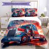 3PC Custom Name Truck Art Poster Bedding Set Duvet Cover Closure Includes 1 Duvet Cover & 2 Pillowcases for Bedroom
