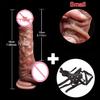 Strap On Realistic Dildos for Women Lesbian Realistic Skin Sliding Foreskin Testicles Dildo For Anal Big Dick Sex Toys Penis