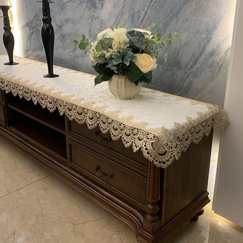 

Европейская кружевная прямоугольная скатерть для тумбы под телевизор или обувницы 60*120cm