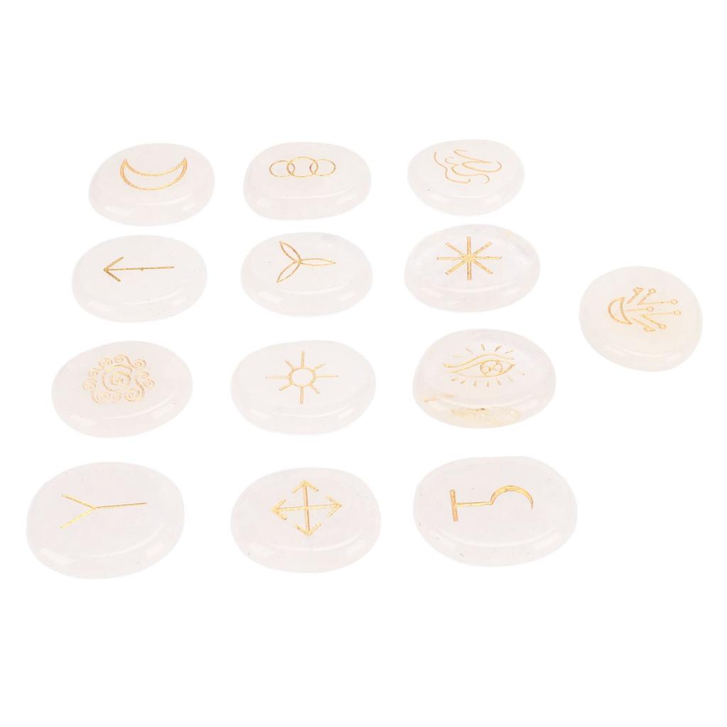 13 Pcs Rune Stone Set Empower Mind Promote Clear Thinking Crystal Runes Healing Stones for Yoga