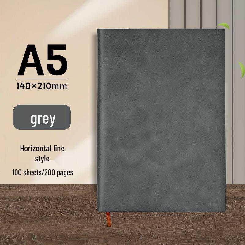 Solid Color A5 Leather Notebook: Retro Design for Business, Students, and Exams