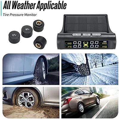Sistemas de monitoramento de pressão de pneus de energia solar sem fio com 4 sensores externos Alarme de pressão e temperatura em tempo real Monitor de segurança automática para caminhão
