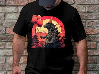 Godzilla Verjaardag T-shirt, Kaiju Monster Tee, Japanse Kunst Grafisch Shirt Unisex Unisex T-shirt