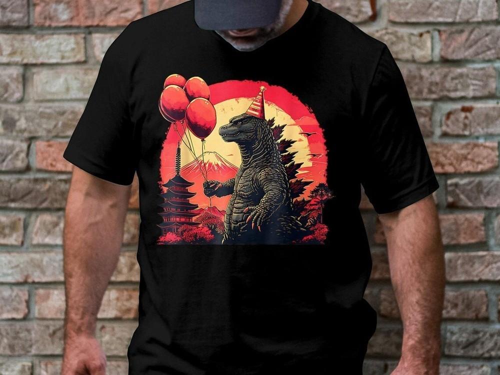 Футболка на День Рождения Годзиллы, Футболка с Монстром Кайдзю, Графическая Футболка в Японском Стиле Унисекс Унисекс Футболка XXL