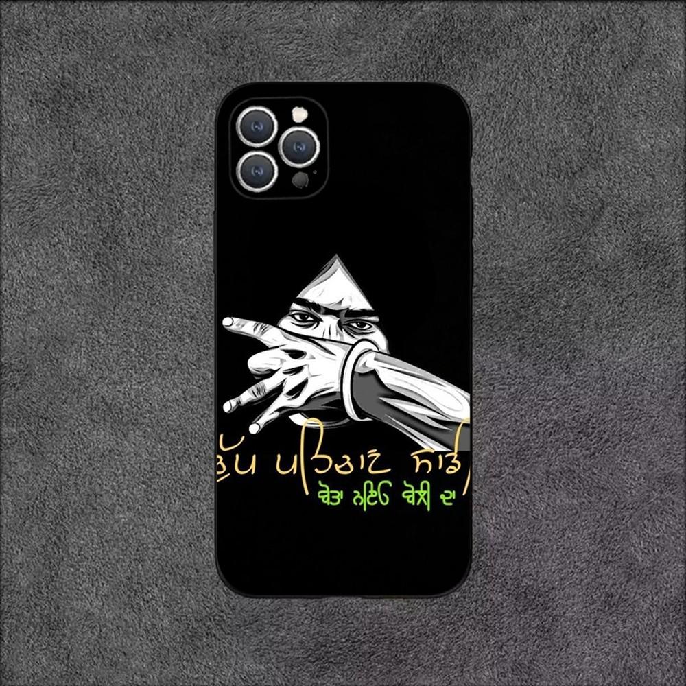 Sidhu Moose Wala Funda Phone Case For iPhone 16,15,14,13,12,11,Plus,Pro Max,XS,X,XR,SE,Mini,8,7 Soft Silicone Black Cover