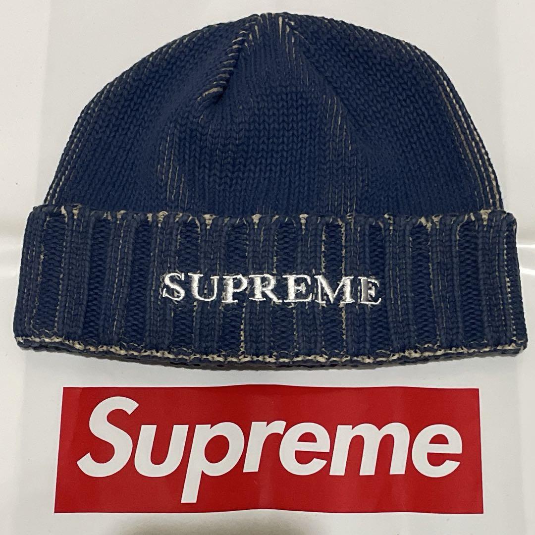 

[Б/У] Шапка бини Supreme в полоску из шенилла