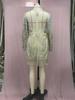 2025 Summer European & American Women's Gold-Accented Backless Transparent Miniskirt