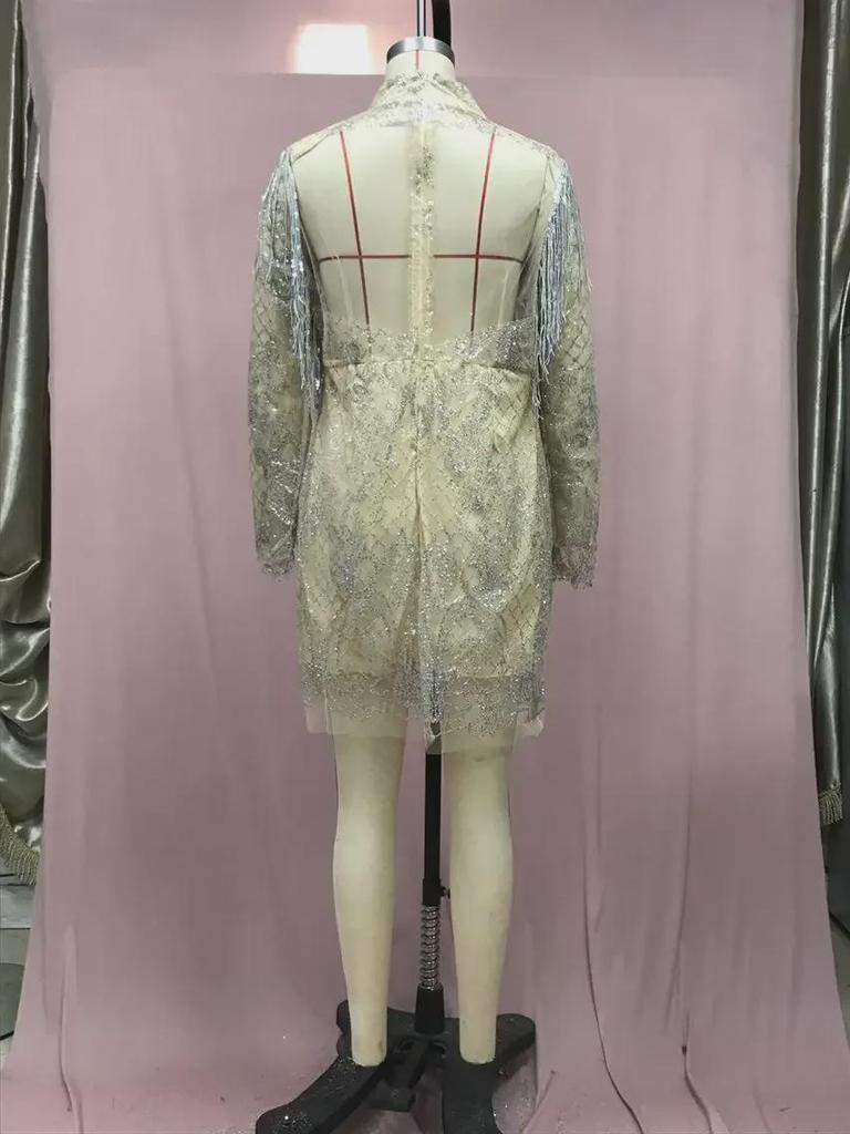 2025 Summer European & American Women's Gold-Accented Backless Transparent Miniskirt