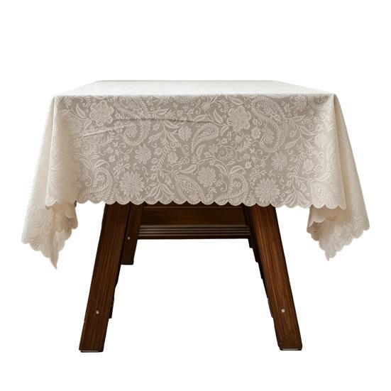 Lace Tablecloth, Wedding Rectangular Table Cloth, Vintage Embossed Floral Lace Table Cover for Tea Party Reception Home Decor