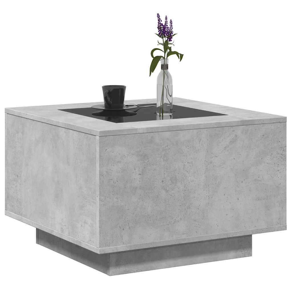 LED Coffee Table Concrete Grey 60 x 60 x 40 cm Particleboard