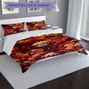 Naruto Fire Design Bed Bedding Set 1 Duvet Cover + 2 Pillowcases Soft Breathable Household Bed Linens
