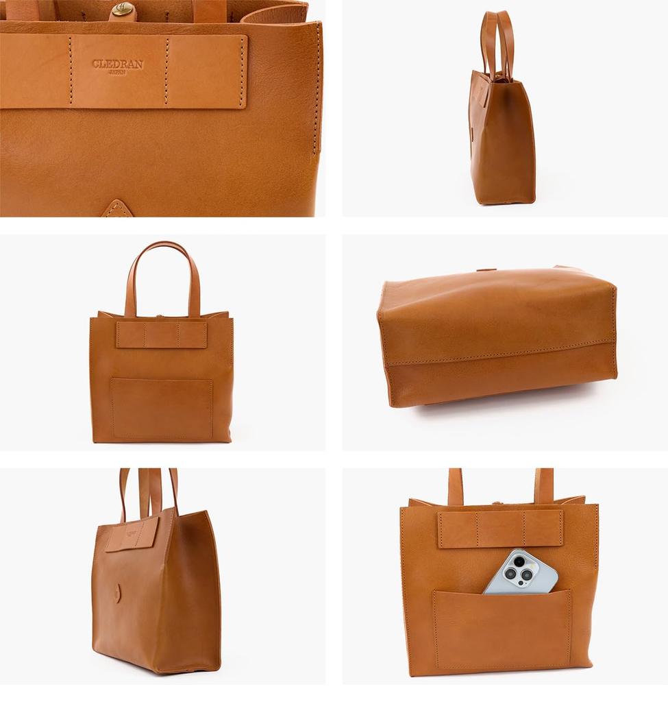 Leather Tote Bag for Black [Credran] Women, CR-CL3902-BK