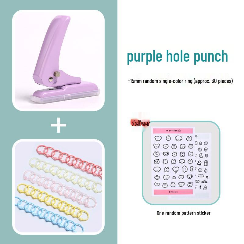 Compact 40-Sheet Loose Leaf Paper Puncher - DIY Round Hole Stationery Tool