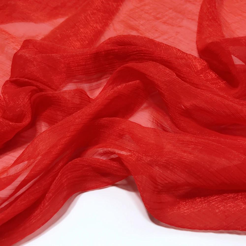 30D Silk Crepe Chiffon Fabric for DIY Hanfu Dress Is A Silver-thread Wrinkled Doll Dress Cos Fabric 100x150cm