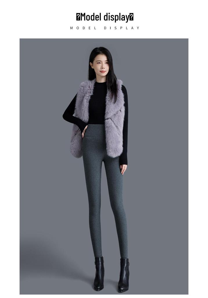 High Waist Extra-Thick Slimming Warm Pants for Mid-Aged & Elderly Mothers - Plus Velvet Cotton for Autumn/Winter