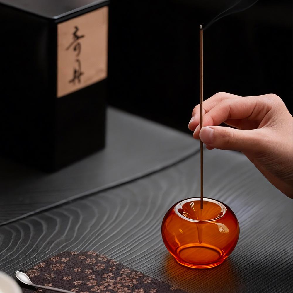 Glass Sphere Glass Incense Holder Household Chinese Incense Stick Incense Burners Yoga Tea Ceremony Relieve Home Fragrance Gifts