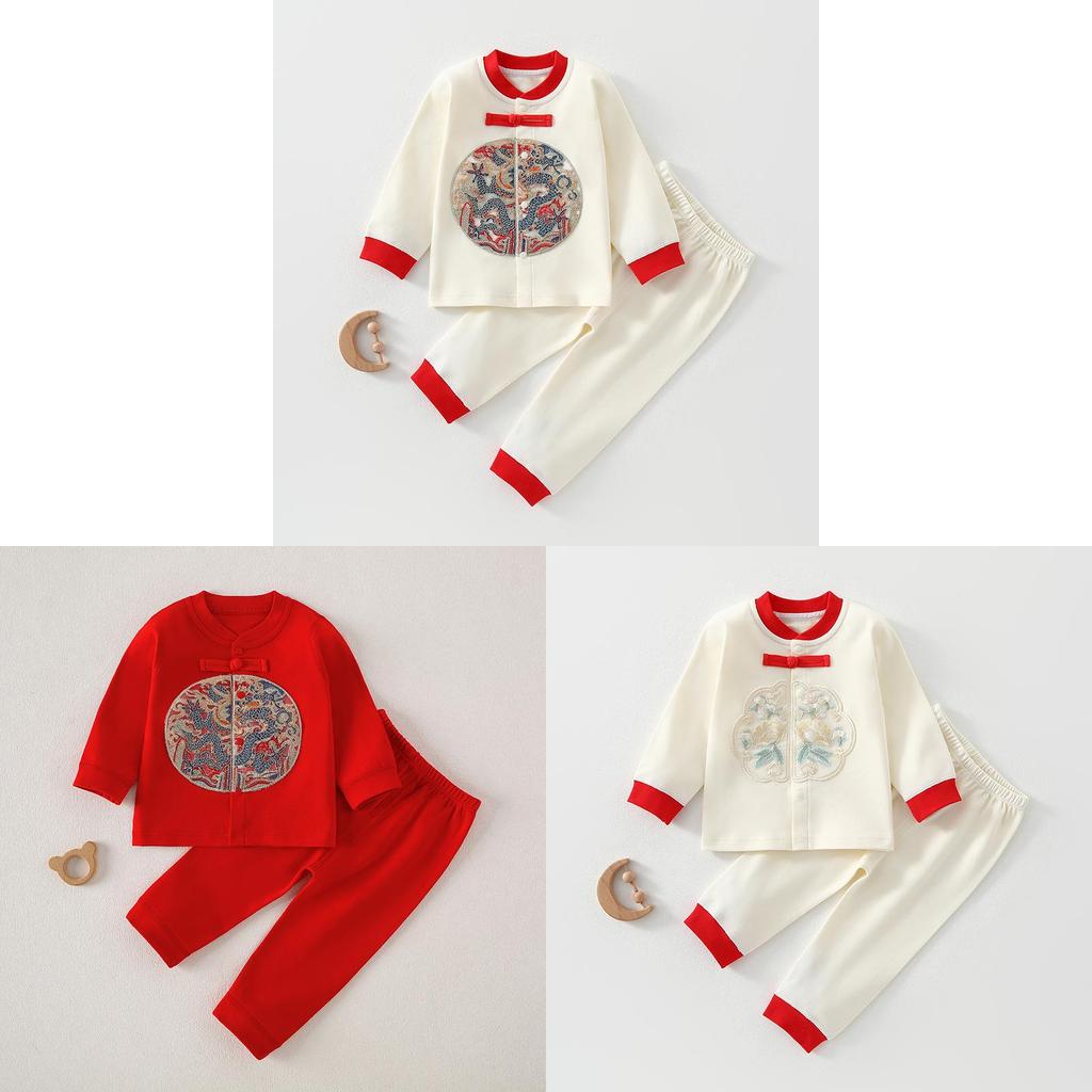 Baby Newborn Cotton Pajama Set With Breathable Fabric For Spring And Autumn Comfort