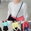 Candy Color Fashion Baby Girls Rib Long Puff Sleeve Irregular Lovely O Neck Spring Autumn Knitted Sweater