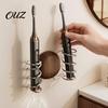 Minimalist Shaver Stand Wall Mounted Toothbrush Holder, Stainless Steel And Wood with Hollow Razor Rack Drainage Design, Suction Cup Storage