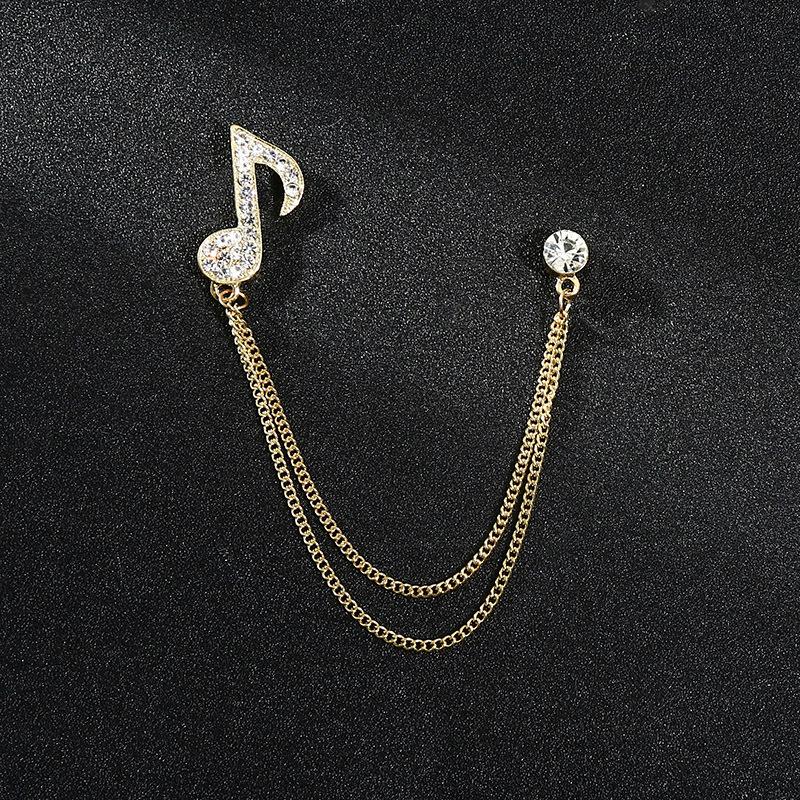 Herrenanzug-Reversnadel-Set im koreanischen Stil mit Kronenbrosche, Kette und Stern-Korsage