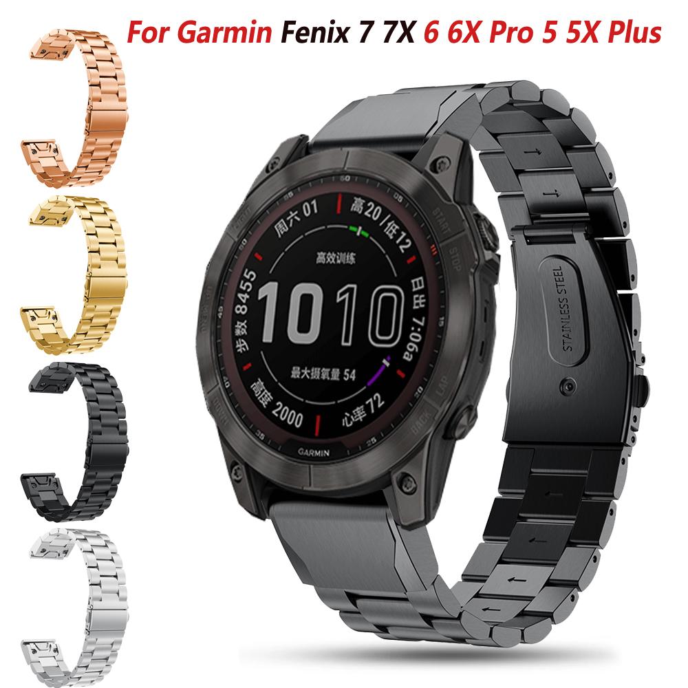 Metal 20 22 26mm Smart Watch Strap For Garmin Fenix 7S 7 7X 6S 6 6X Pro 5S 5 5XPlus 3HR Epix Mk1 935 Band Quick Release Bracelet