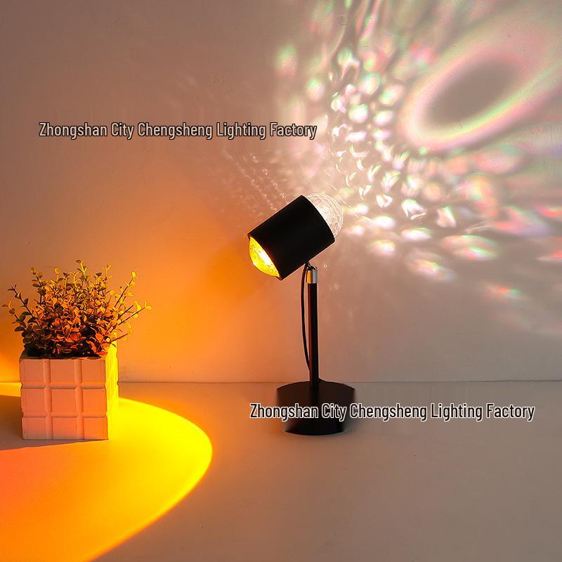 Net Celebrity Water Ripple Atmosphere Lamp – Desk, Floor, and Bedroom Night Light with Sunset Effect. Perfect Gift for Live Broadcast Rooms.