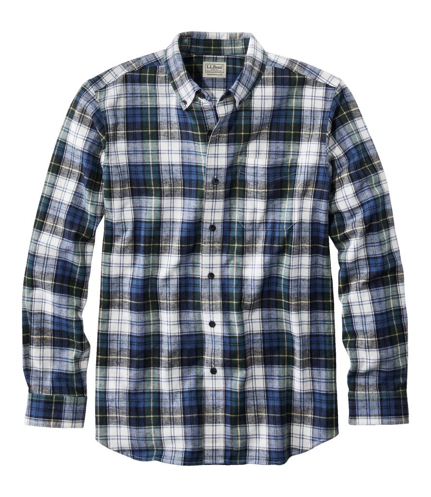 LL Bean Scotch Plaid Flannel Japan Vintage 1000149013 Men's Shirt, Fit, XXL, Tartan, Blue,