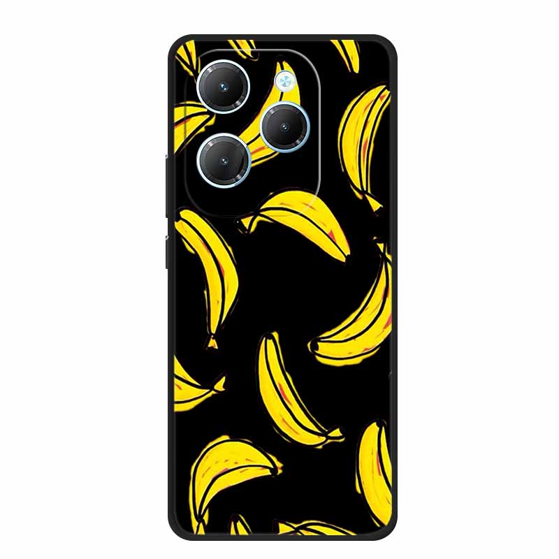For Infinix Hot 40 Pro Case Hot40 Pro Black Silicone Soft Phone Case For Infinix Hot 40 Pro Back Cover Case 6.78" Cute Cartoon