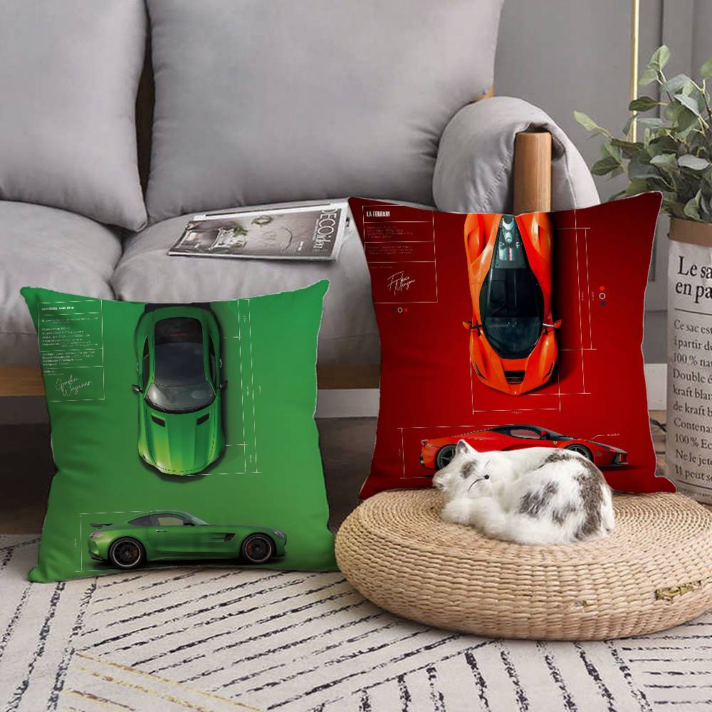 Colorprint Cars Pillow Case Square Pillow Bedroom Sofa Leisure Comfort Cushion Car Living Room Home Decoration