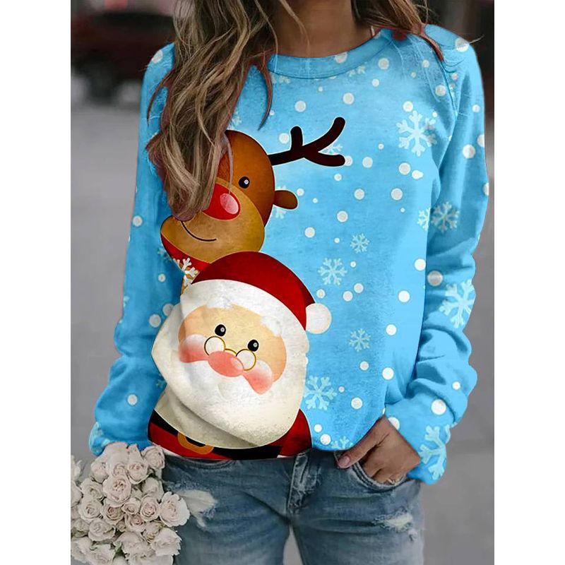 3D Printed Long Sleeve Round Collar Hoodie3d Print Long Sleeve Crew Neck Sweater