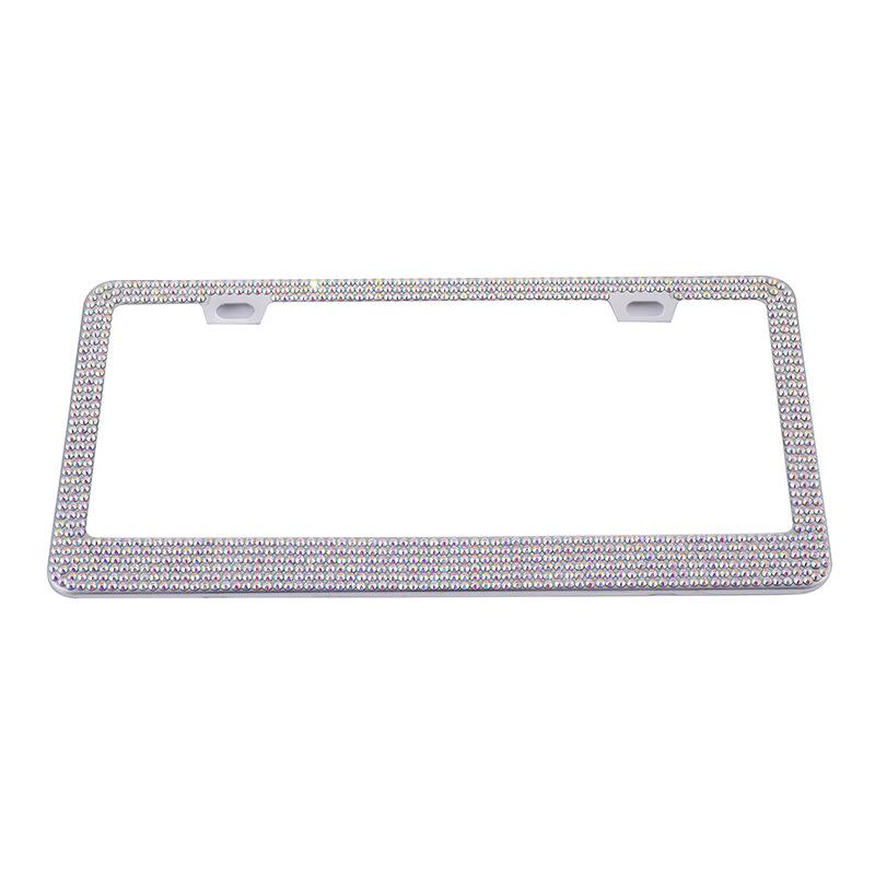 Рамка номерного знака автомобиля Блестящий кристалл Рамка номерного знака Американская рамка номерного знака из нержавеющей стали Автомобильные аксессуары разноцветный