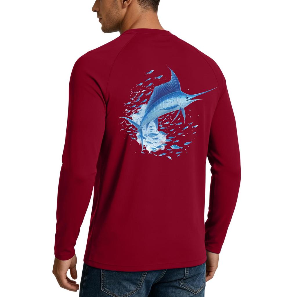 Men's Long Sleeve Sun Protection Shirt UPF50+ UV Resistant Lightweight Stretch Outdoor Fishing Running Sports Top