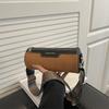 Cylinder Bag Women's Matte New Fashion Contrasting Color Wide Shoulder Strap Shoulder Bag Versatile Messenger Bag