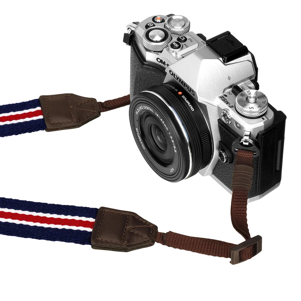 Hakuba Camera Strap Plus Shell Stripe Strap 30 for Navy x Shoulder Strap SLR/Mirrorless Cameras, Red, KST-67ST30NVRD, Strap/Neck